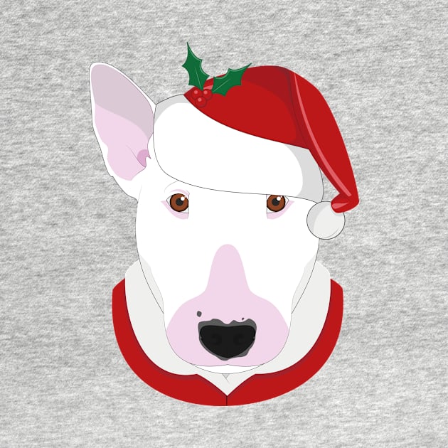 Bull Terrier Christmas Dog by JunkyDotCom